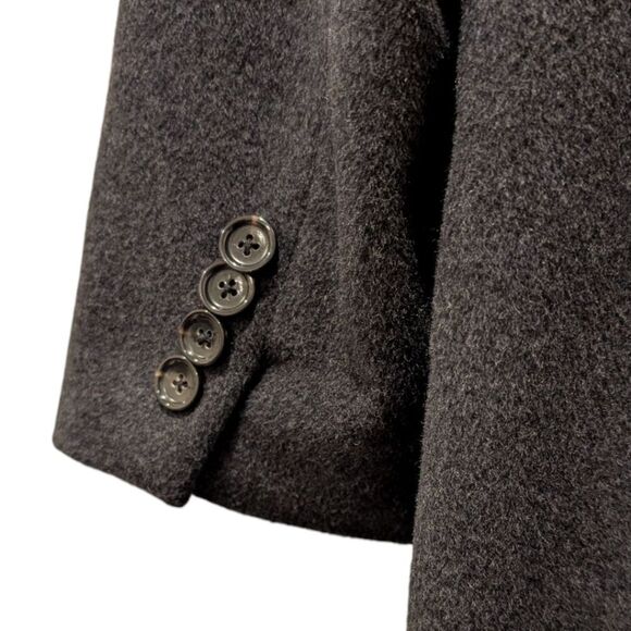 J.Crew Italy Crosby Mens 46R Charcoal Wool & Cashmere Blend Button Topcoat H2322 - Picture 5 of 9